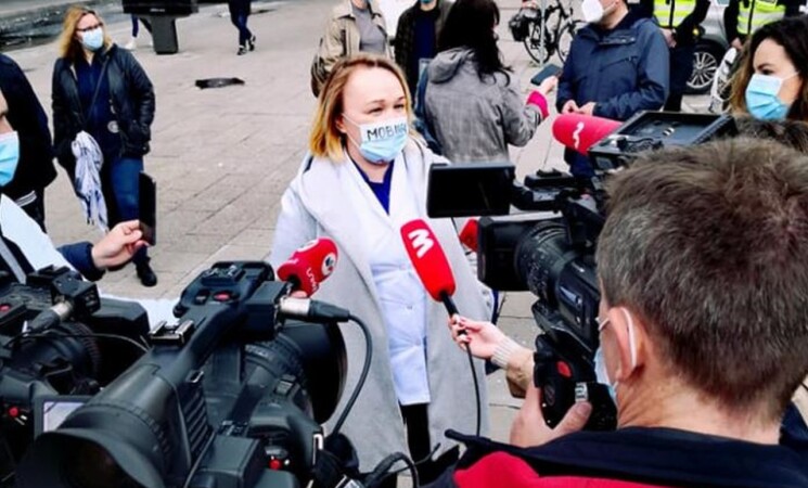 Vilniaus socialdemokratai išreiškė solidarumą Vilniuje protestavusiems medikams